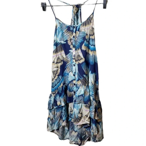 Free People Dress Womens XS Blue Tropical Boho Vacation Y2K Beachy Costal Mini - Picture 4 of 14